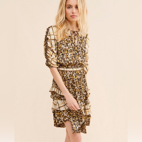 floral embroidered mini dress Terracotta Age:6-7Y CATEGORY_SLEEVED DRESSES premier amour 100% Polyurethane